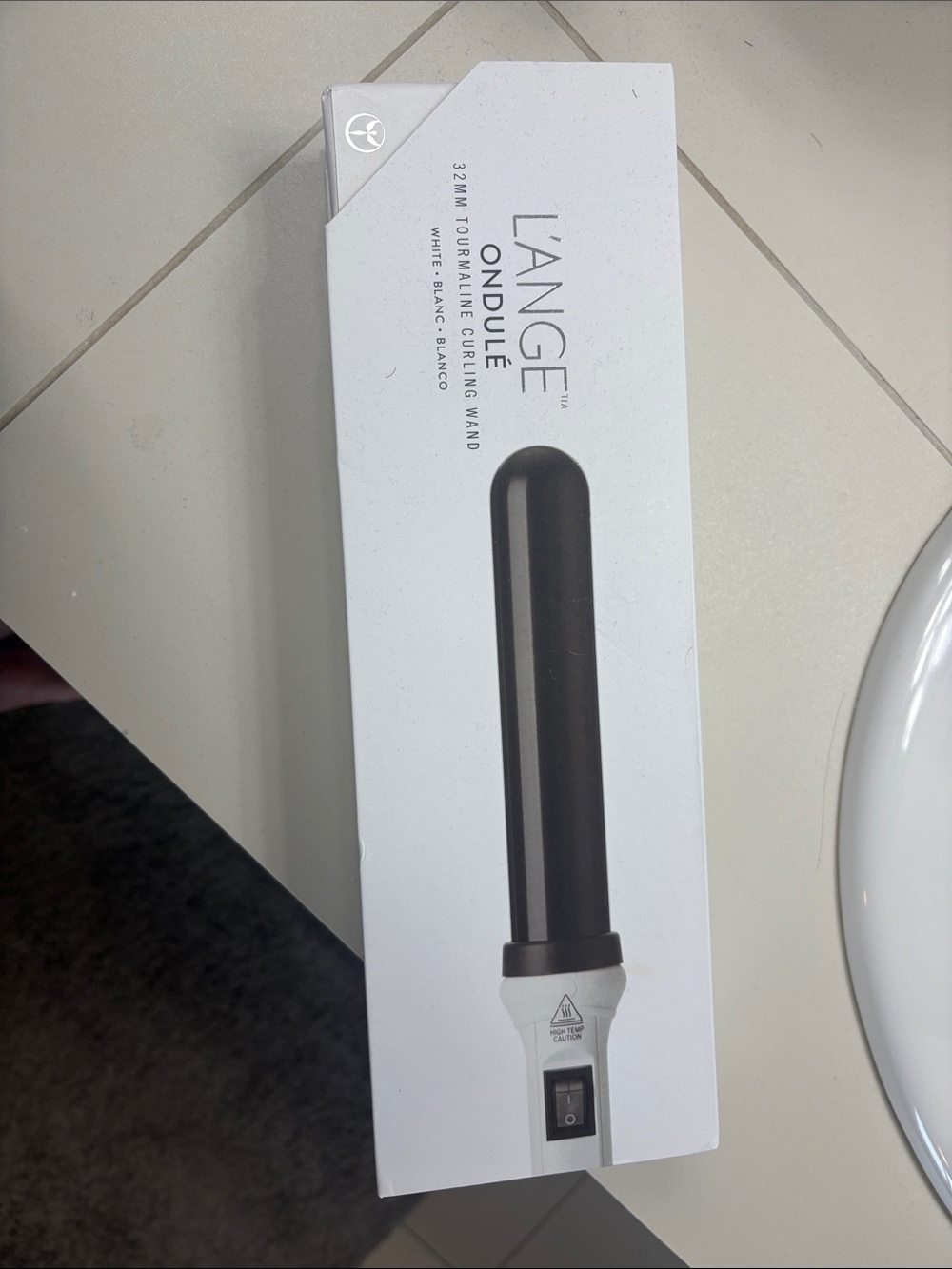 Lange White Curling Wand with Black Barrel New